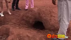 Play Hardcore Interracial Threesome in Public outdoor BDSM Session